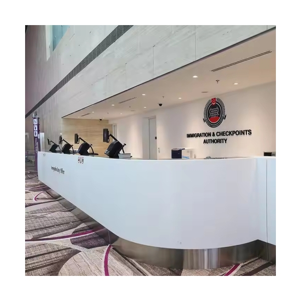 Airport Check-in Counter Artificial Marble Stone Exit Reception Desk