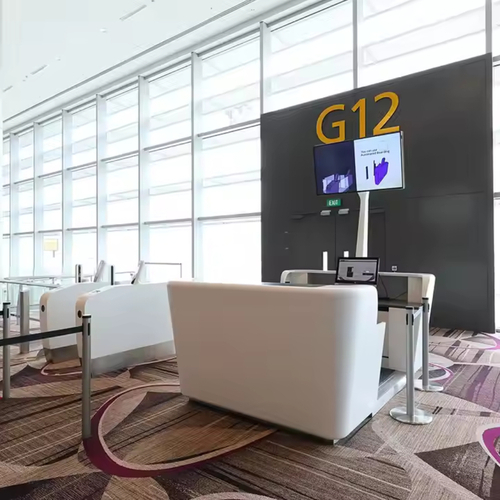 Airport Check-in Counter Artificial Marble Stone Exit Reception Desk ...