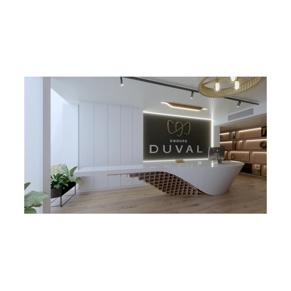 Corian and Solid Wood Technology Companies Office Reception Desk