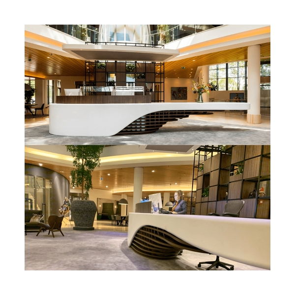 Corian and Solid Wood Technology Companies Office Reception Desk