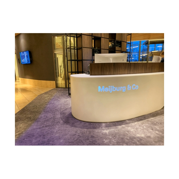 Corian and Solid Wood Technology Companies Office Reception Desk