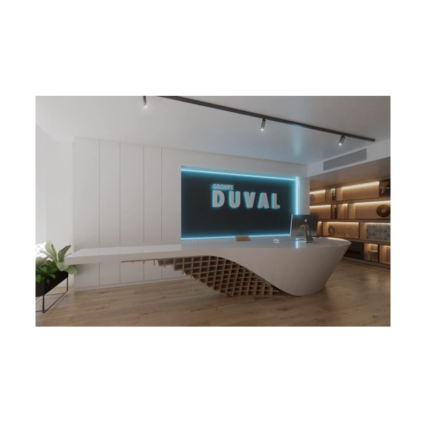 Corian and Solid Wood Technology Companies Office Reception Desk