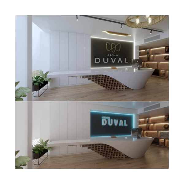 Corian and Solid Wood Technology Companies Office Reception Desk