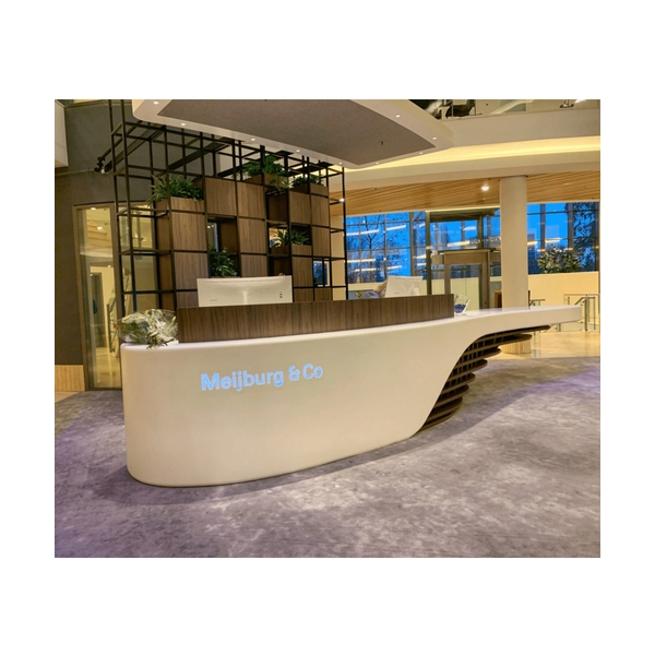 Corian and Solid Wood Technology Companies Office Reception Desk