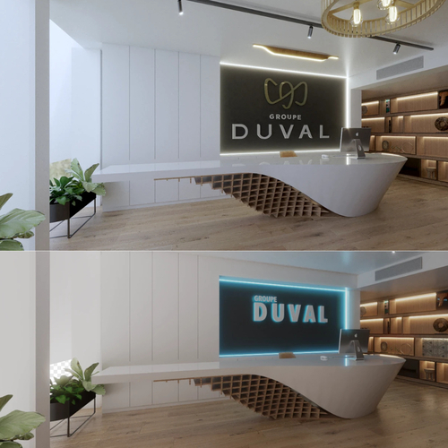 Corian and Solid Wood Technology Companies Office Reception Desk