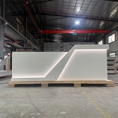 Hi-Macs Solid Surface Front Led Reception Desk Table for Gym
