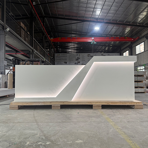 Hi-Macs Solid Surface Front Led Reception Desk Table for Gym