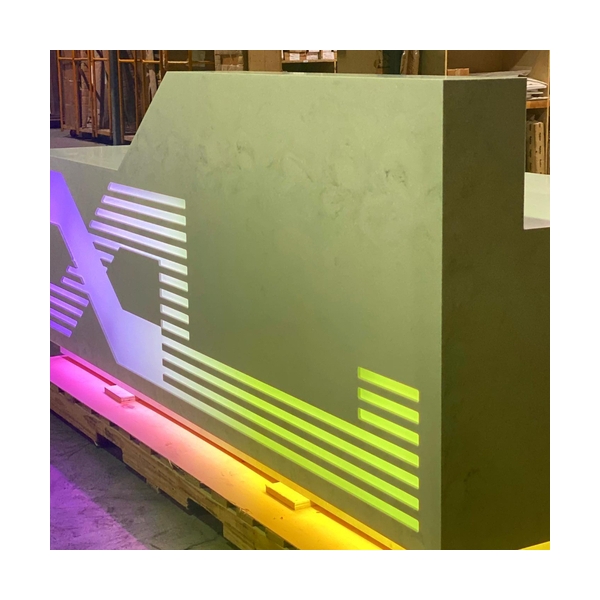 Pretty Design Corian Marble Stone Reception Desk Lighted Spa Lobby Table