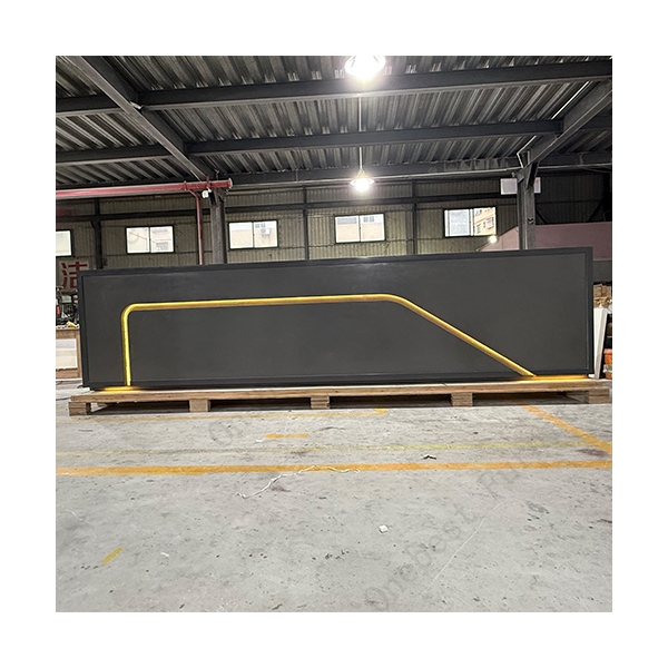 HI-MACS Gray Solid Surface Auto Car Store Reception Desk Led Mobile Counter