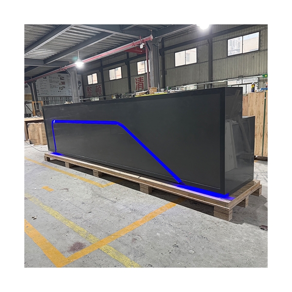 HI-MACS Gray Solid Surface Auto Car Store Reception Desk Led Mobile Counter