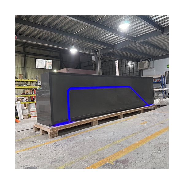HI-MACS Gray Solid Surface Auto Car Store Reception Desk Led Mobile Counter