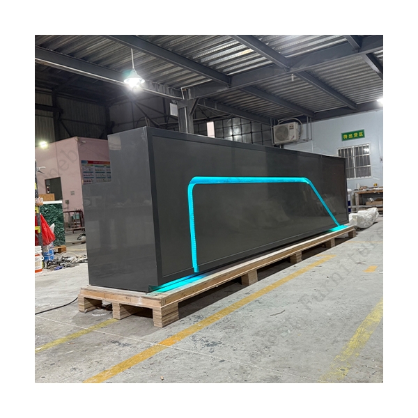 HI-MACS Gray Solid Surface Auto Car Store Reception Desk Led Mobile Counter