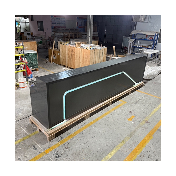 HI-MACS Gray Solid Surface Auto Car Store Reception Desk Led Mobile Counter