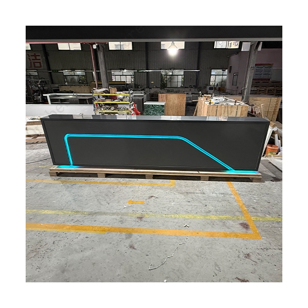 HI-MACS Gray Solid Surface Auto Car Store Reception Desk Led Mobile Counter