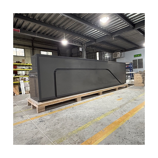 HI-MACS Gray Solid Surface Auto Car Store Reception Desk Led Mobile Counter