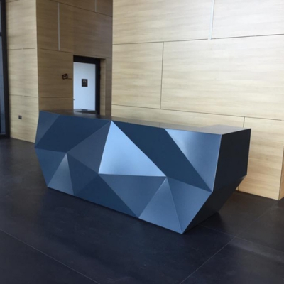 Dark Gray Artificial Stone Grocery Store Cash Register Checkout Counters Reception