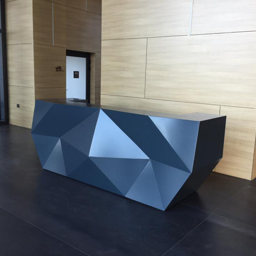 Dark Gray Artificial Stone Grocery Store Cash Register Checkout Counters Reception