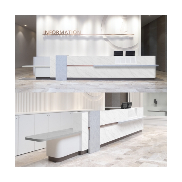 Company and Hotel Front Solid Surface Reception Desk Information Table
