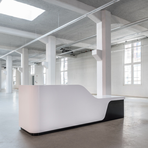 Museum Help Center Solid Surface Information Counter Modern Reception Desk