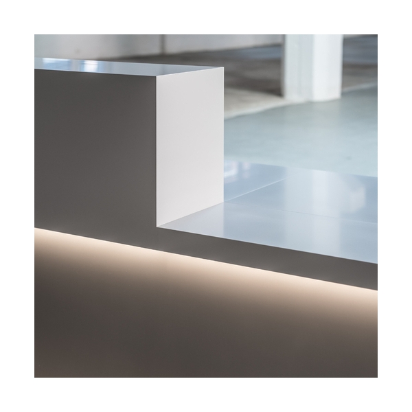 Museum Help Center Solid Surface Information Counter Modern Reception Desk