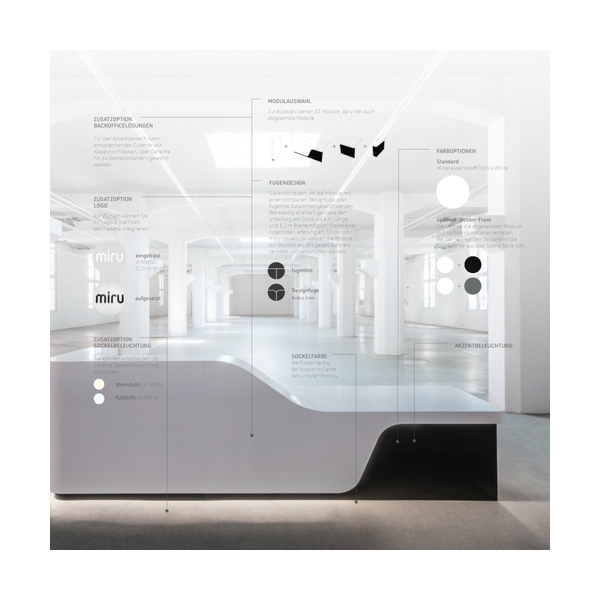 Museum Help Center Solid Surface Information Counter Modern Reception Desk