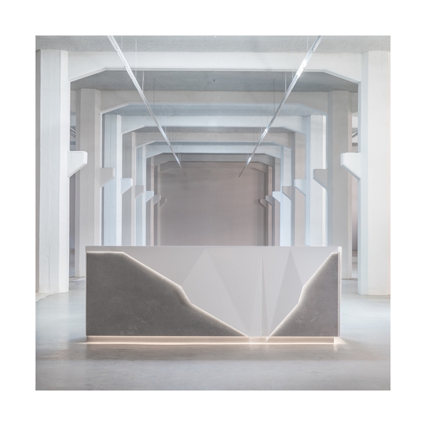 Library Corian Led Front Counter Reception Desk Unique Solid Surface Furniture