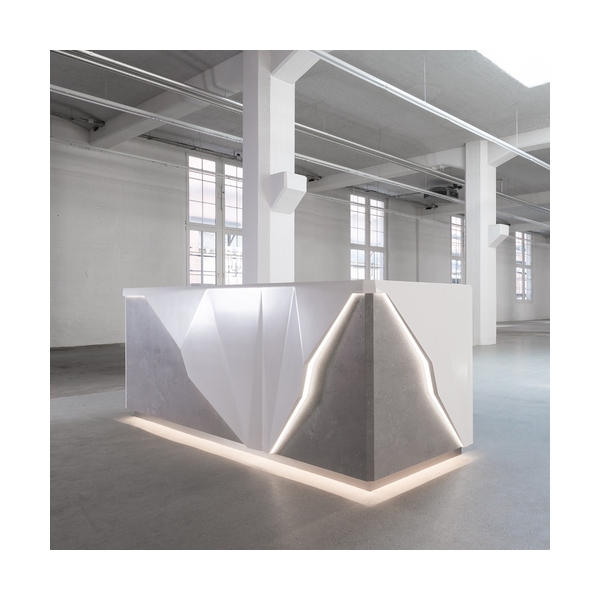 Library Corian Led Front Counter Reception Desk Unique Solid Surface Furniture