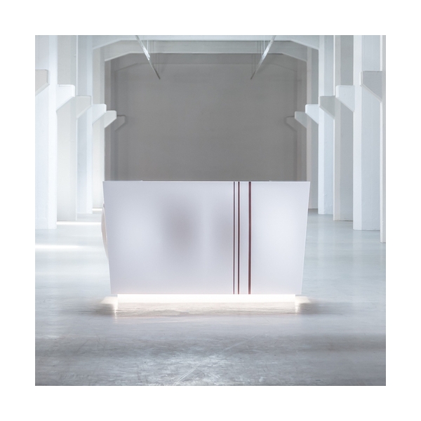 Small Size Hanex Solid Surface Cloth Store Reception Desks