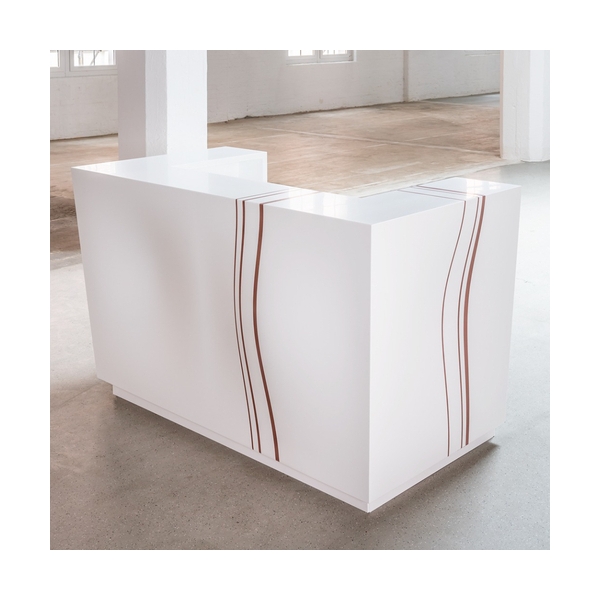 Small Size Hanex Solid Surface Cloth Store Reception Desks