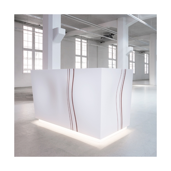 Small Size Hanex Solid Surface Cloth Store Reception Desks