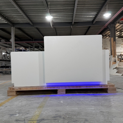 Led Lighting White Stone School Reception Desk Modern Furniture