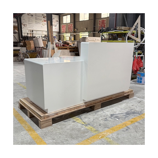 Led Lighting White Stone School Reception Desk Modern Furniture