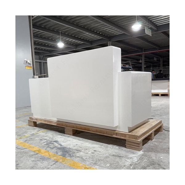 Led Lighting White Stone School Reception Desk Modern Furniture