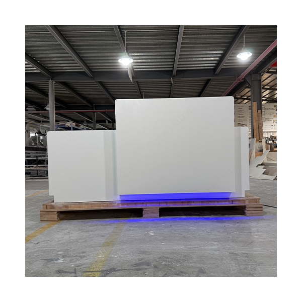 Led Lighting White Stone School Reception Desk Modern Furniture