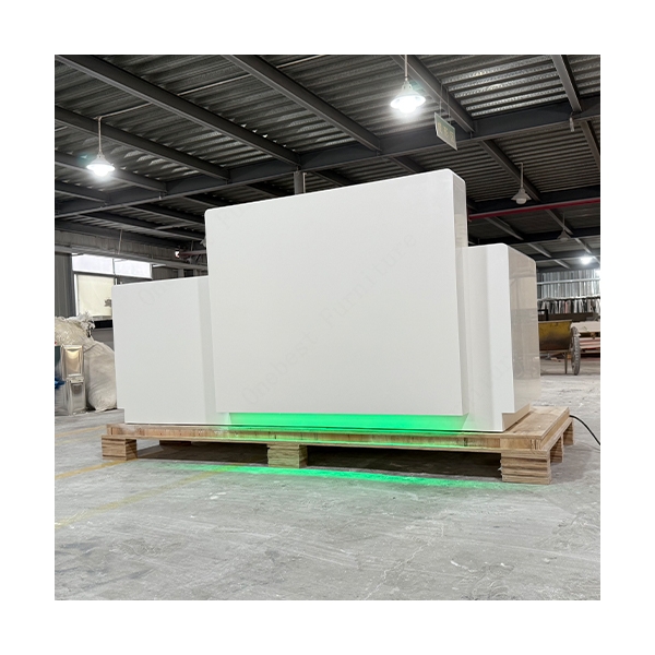 Led Lighting White Stone School Reception Desk Modern Furniture