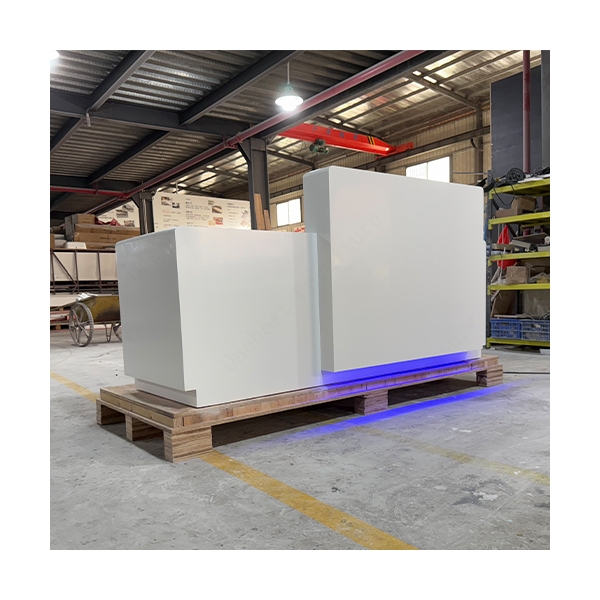 Led Lighting White Stone School Reception Desk Modern Furniture