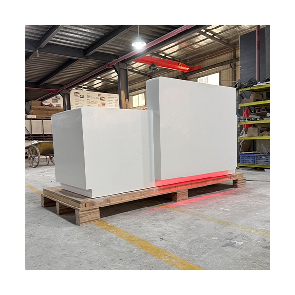 Led Lighting White Stone School Reception Desk Modern Furniture