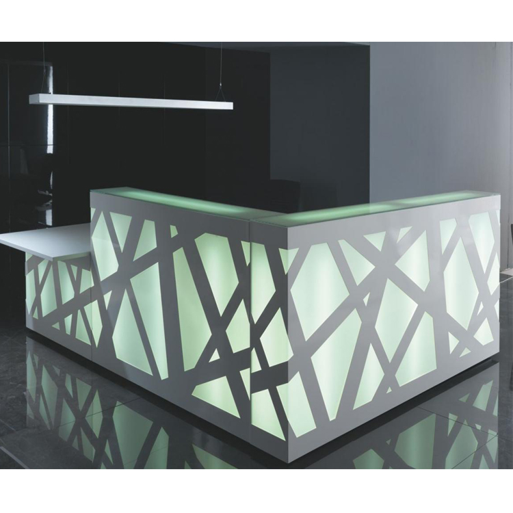 Simple Design LED Marble Stone Front Salon Reception Desk Counter