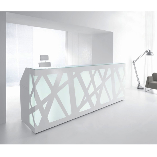 Simple Design LED Marble Stone Front Salon Reception Desk Counter