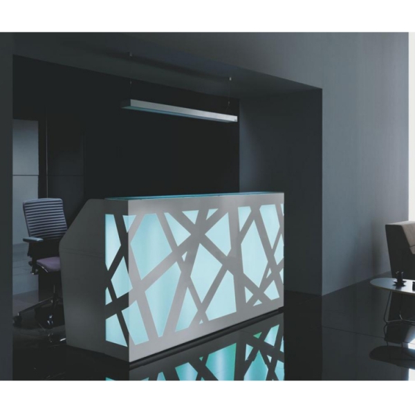 Simple Design LED Marble Stone Front Salon Reception Desk Counter