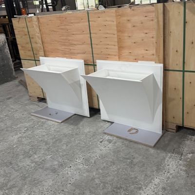 Corian Design Villa and Hotel Bathroom Sink Free Installation Wash Basin