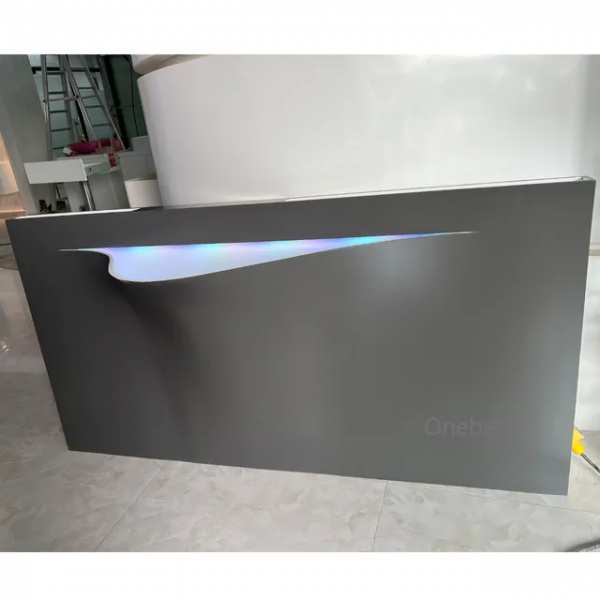 Curved Black Corian Bathroom Sink Led Washing Basin for 5 Star Hotel