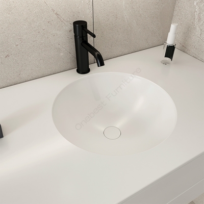 Rounded Bowel Washing Sink Quatrz Sink White Basin For Furniture Hotel
