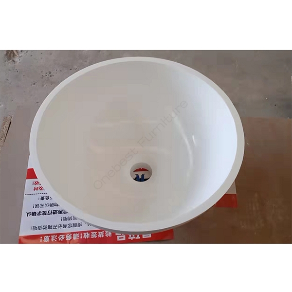 Rounded Bowel Washing Sink Quatrz Sink White Basin For Furniture Hotel