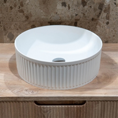 Floor Standing Round Composite Bathroom Pedestal Sink Hand Washing Basin