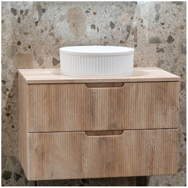 Floor Standing Round Composite Bathroom Pedestal Sink Hand Washing Basin